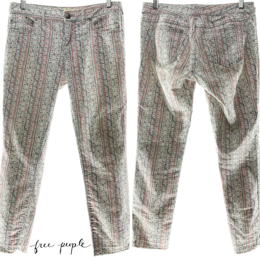 Free People Multicolor Striped Straight Leg Pants